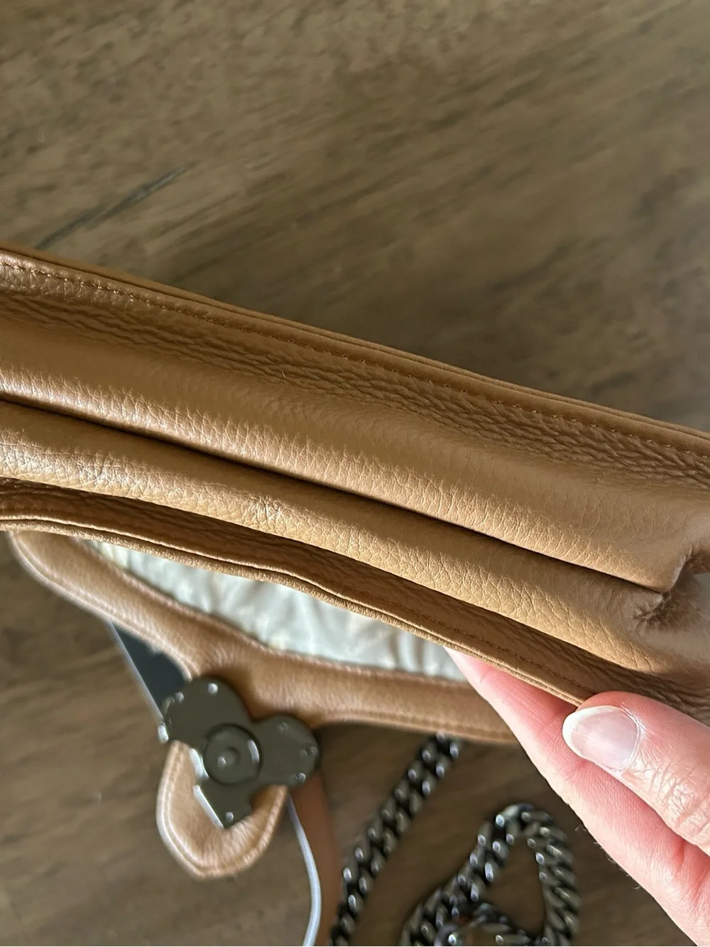 Aimee Kestenberg Tan Leather Heart-Accent Crossbody Bag